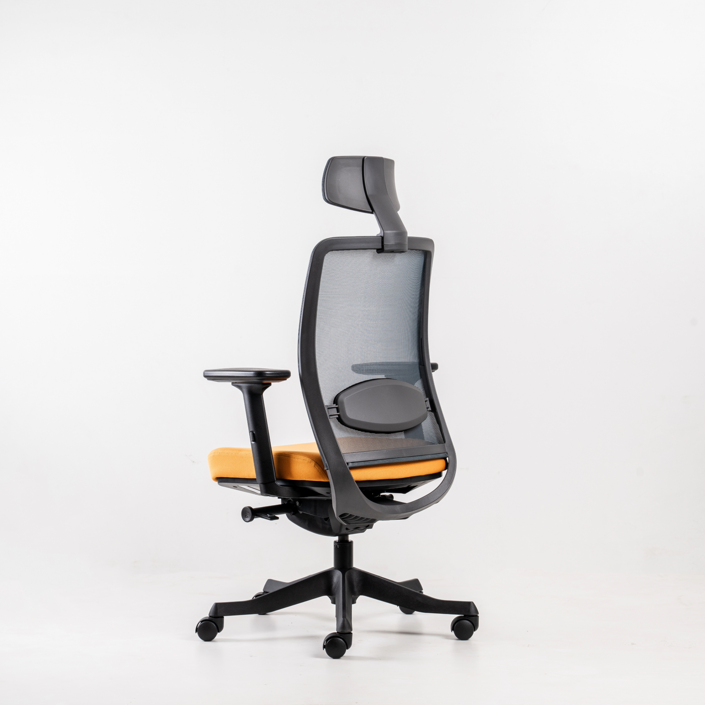 Chair Mechanism: Synchronized mechanism features 4-position tilt lock, pneumatic seat height, tilt tension control by side knob and 2 seat angle positions.