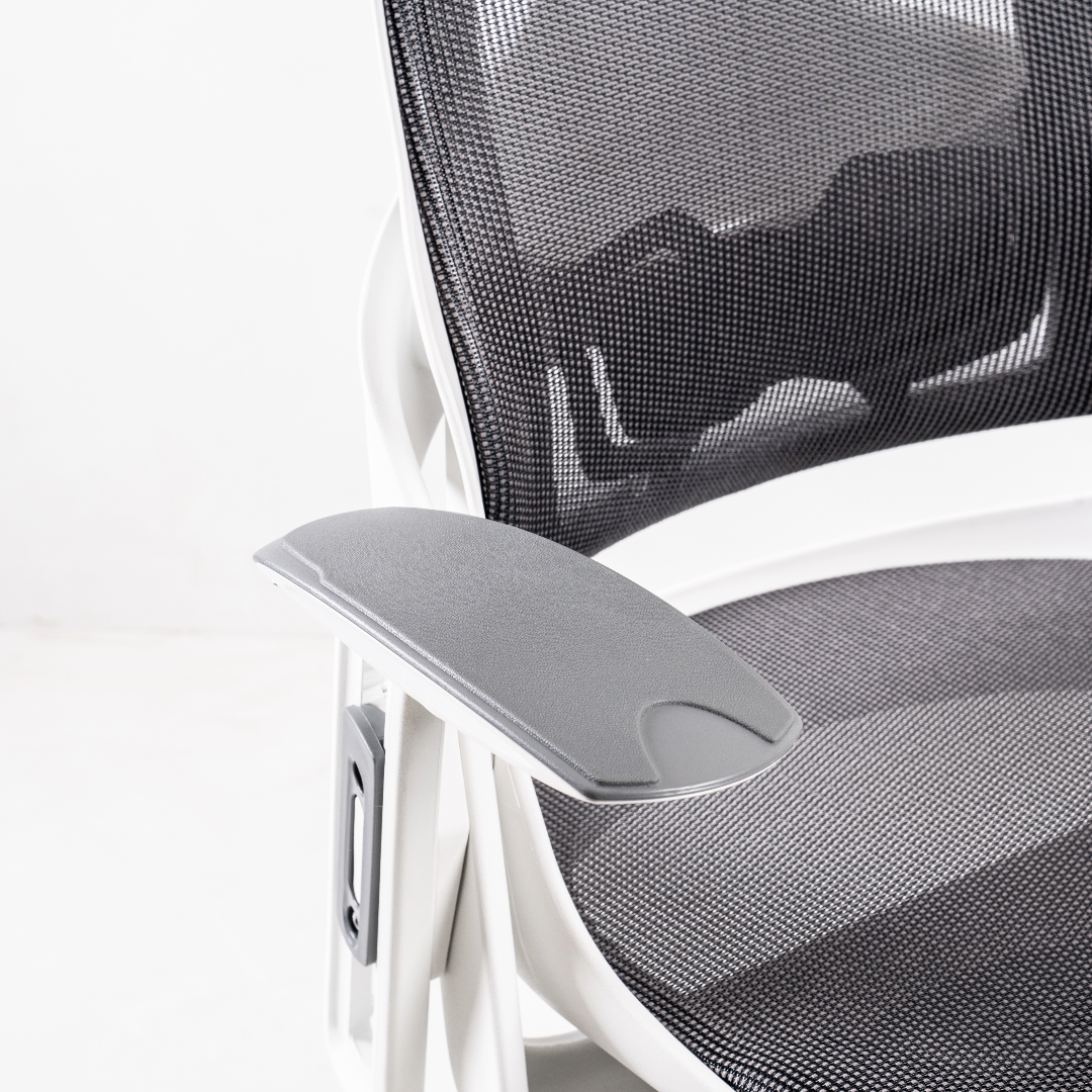 Armrest: Adjustable for height and swivel angle