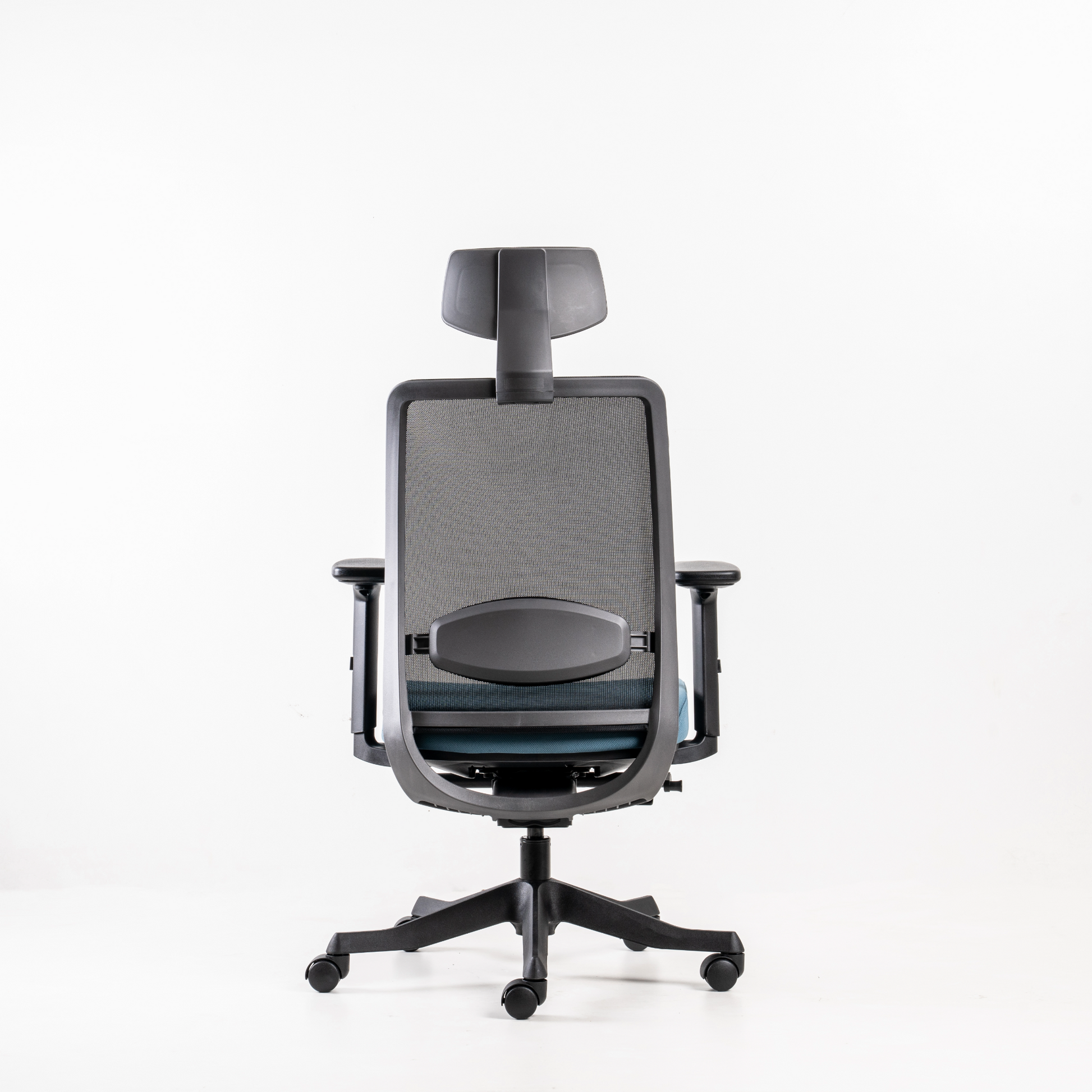 Lumbar Support Pad: Adjustable for 80mm height range.  Polypropylene material (100% recyclable)  in charcoal colour.