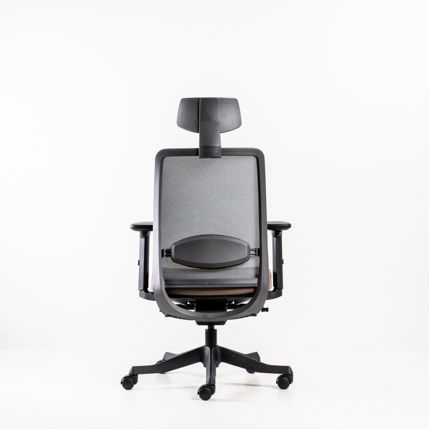 Lumbar Support Pad: Adjustable for 80mm height range.  Polypropylene material (100% recyclable)  in charcoal colour.