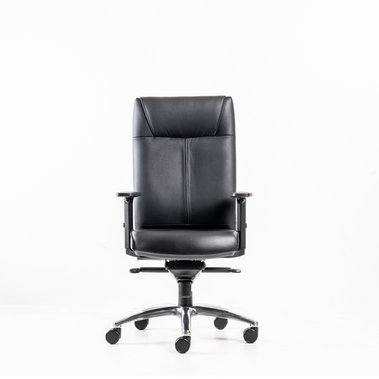 Elegance Appealing: Synchronous provides comfort in seating with various  ergonomic features. The mutiple locking synchronized  mechanism allows the user to tilt easily from upright to  reclined position. Its armrests provide options of height,  width, depth and direction adjustment for ensuring  optimum support.